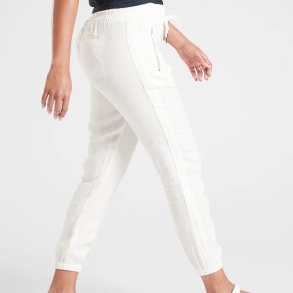 Athleta Cabo Linen High Waist Jogger Pant in Calla Lily White Size 4 - Picture 5 of 13